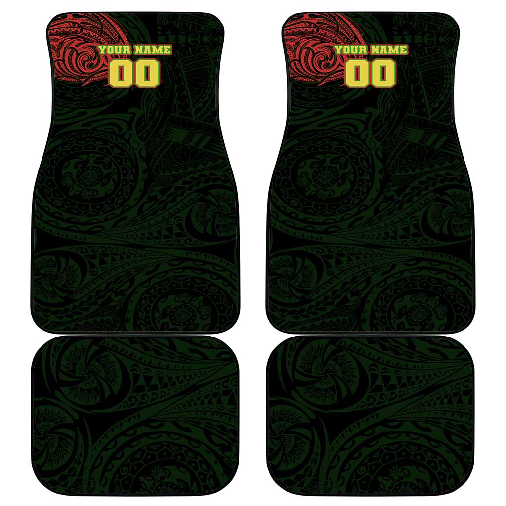 Personalized Penrith Panthers Car Mats Polynesian Tribal Chest and Sleeve Tattoo
