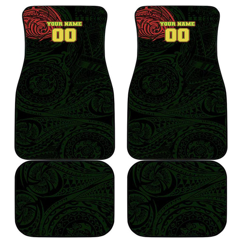 Personalized Penrith Panthers Car Mats Polynesian Tribal Chest and Sleeve Tattoo