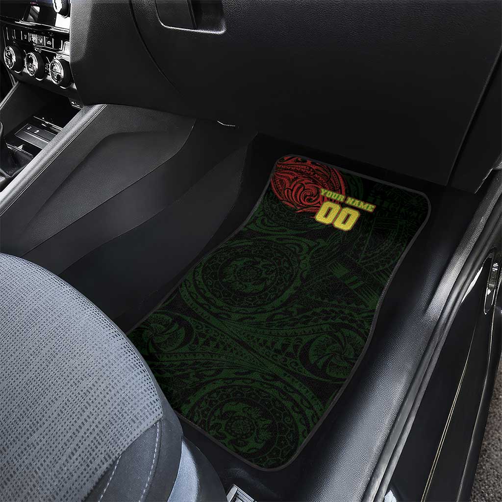 Personalized Penrith Panthers Car Mats Polynesian Tribal Chest and Sleeve Tattoo