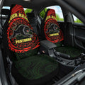 Personalized Penrith Panthers Car Seat Cover Polynesian Tribal Chest and Sleeve Tattoo