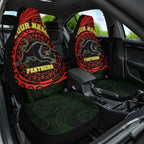 Personalized Penrith Panthers Car Seat Cover Polynesian Tribal Chest and Sleeve Tattoo