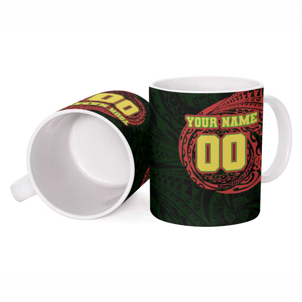 Personalized Penrith Panthers Ceramic Mug Polynesian Tribal Chest and Sleeve Tattoo