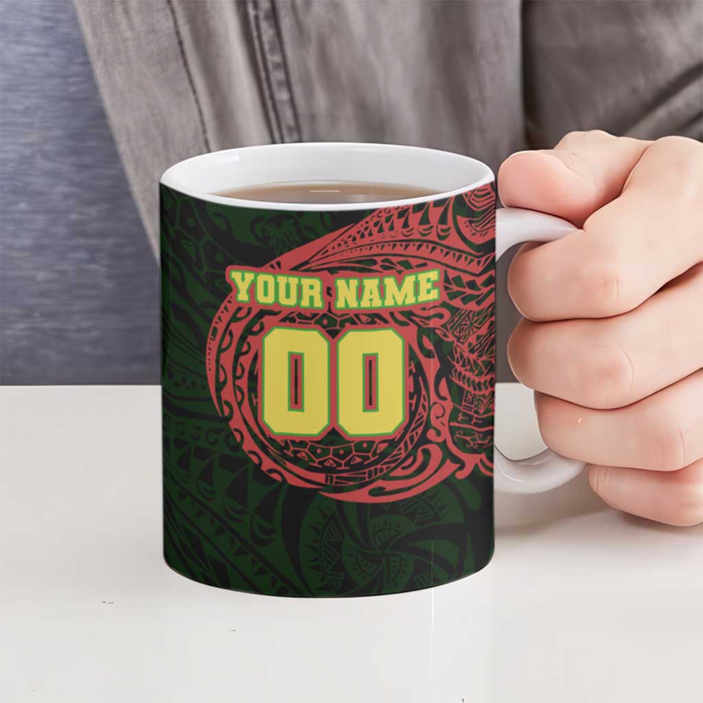 Personalized Penrith Panthers Ceramic Mug Polynesian Tribal Chest and Sleeve Tattoo