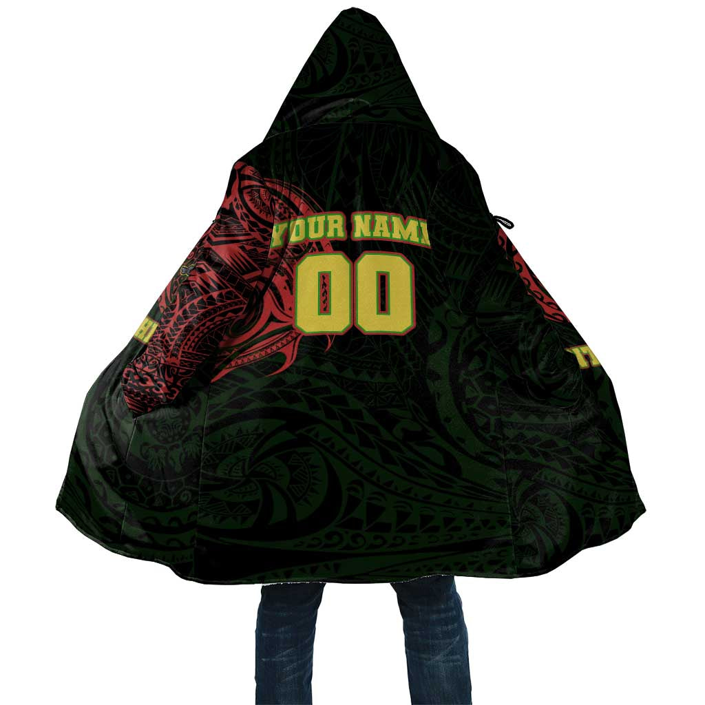Personalized Penrith Panthers Cloak Polynesian Tribal Chest and Sleeve Tattoo