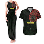 Personalized Penrith Panthers Couples Matching Tank Maxi Dress and Hawaiian Shirt Polynesian Tribal Chest and Sleeve Tattoo