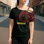 Personalized Penrith Panthers Cross Shoulder Shirt Polynesian Tribal Chest and Sleeve Tattoo