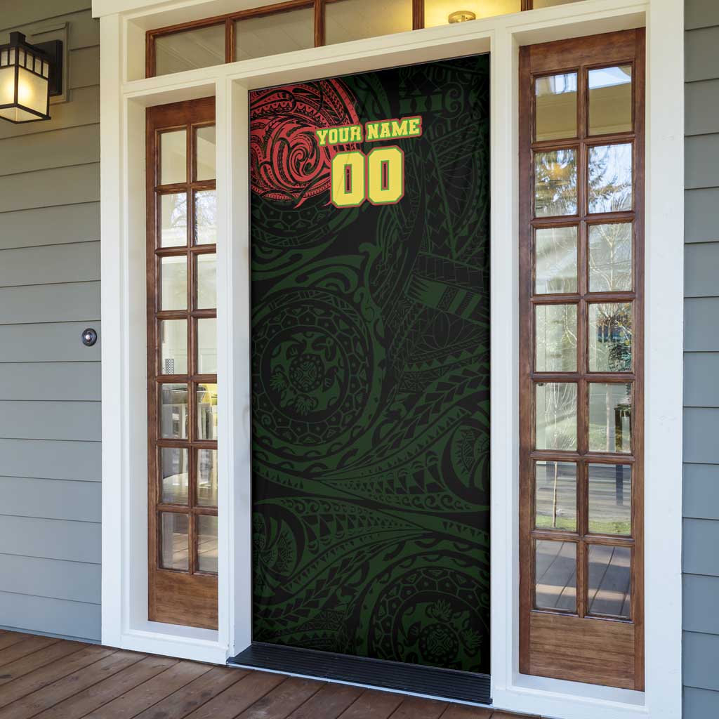 Personalized Penrith Panthers Door Cover Polynesian Tribal Chest and Sleeve Tattoo