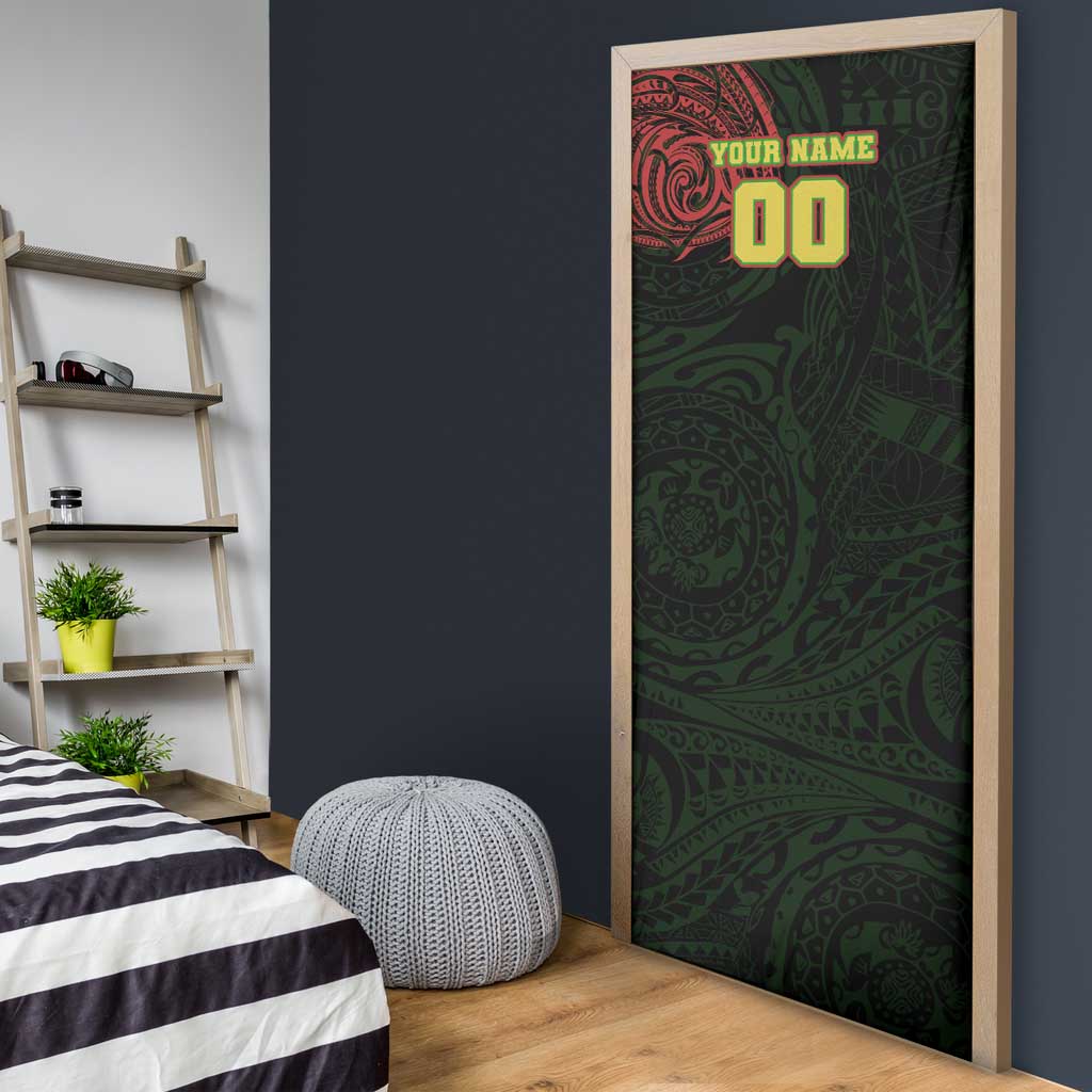 Personalized Penrith Panthers Door Cover Polynesian Tribal Chest and Sleeve Tattoo