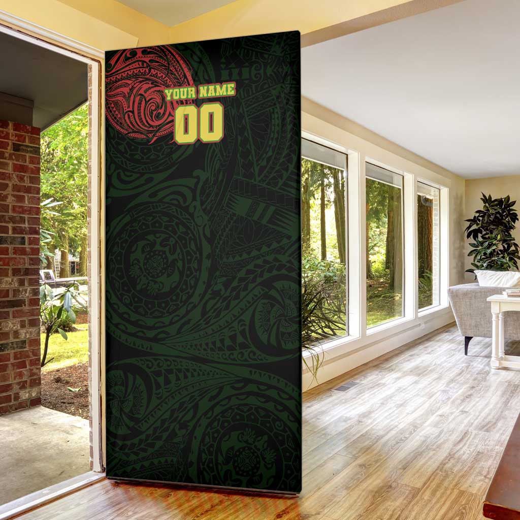 Personalized Penrith Panthers Door Cover Polynesian Tribal Chest and Sleeve Tattoo