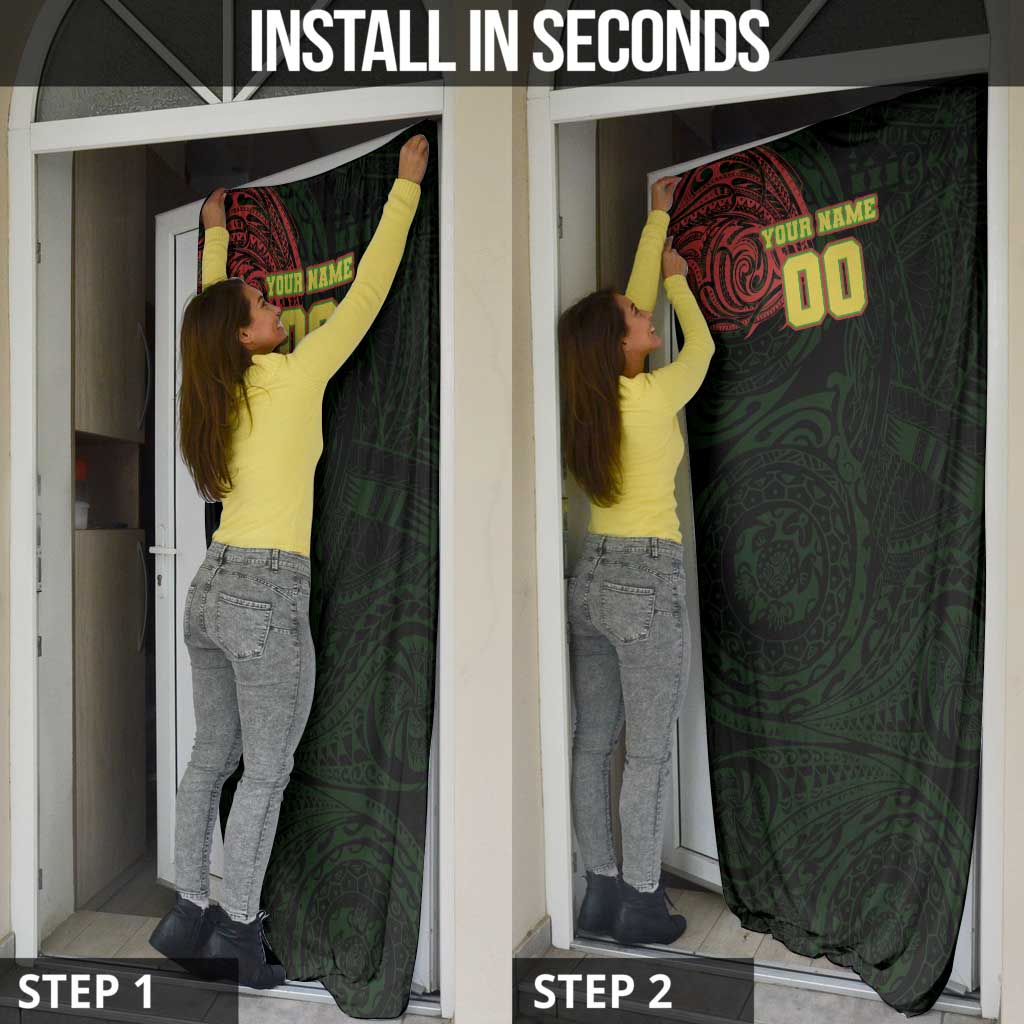 Personalized Penrith Panthers Door Cover Polynesian Tribal Chest and Sleeve Tattoo