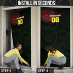 Personalized Penrith Panthers Door Cover Polynesian Tribal Chest and Sleeve Tattoo