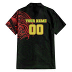 Personalized Penrith Panthers Family Matching Off Shoulder Maxi Dress and Hawaiian Shirt Polynesian Tribal Chest and Sleeve Tattoo
