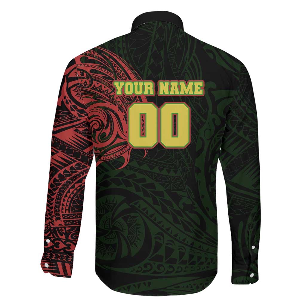 Personalized Penrith Panthers Family Matching Summer Maxi Dress and Hawaiian Shirt Polynesian Tribal Chest and Sleeve Tattoo