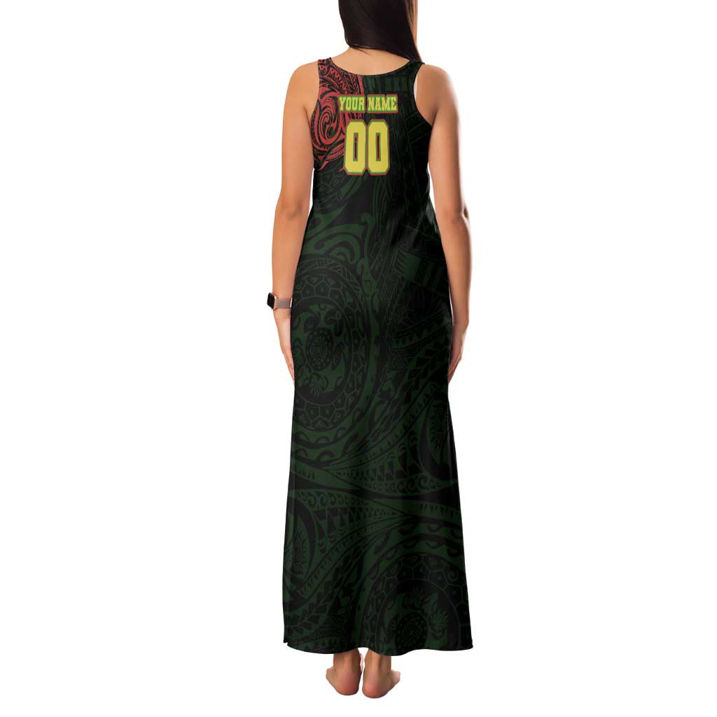Personalized Penrith Panthers Family Matching Tank Maxi Dress and Hawaiian Shirt Polynesian Tribal Chest and Sleeve Tattoo