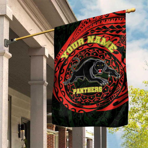Personalized Penrith Panthers Garden Flag Polynesian Tribal Chest and Sleeve Tattoo