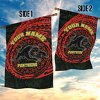 Personalized Penrith Panthers Garden Flag Polynesian Tribal Chest and Sleeve Tattoo