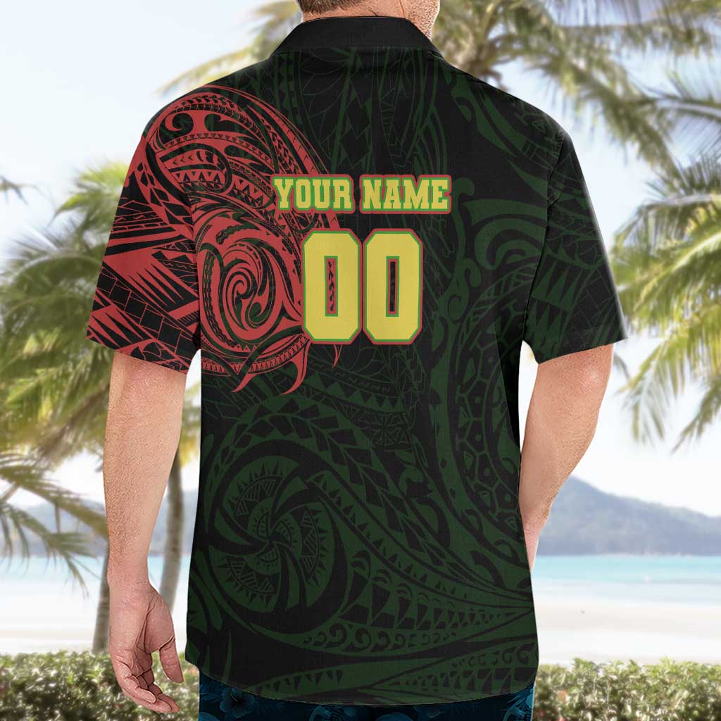 Personalized Penrith Panthers Hawaiian Shirt Polynesian Tribal Chest and Sleeve Tattoo
