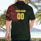 Personalized Penrith Panthers Hawaiian Shirt Polynesian Tribal Chest and Sleeve Tattoo