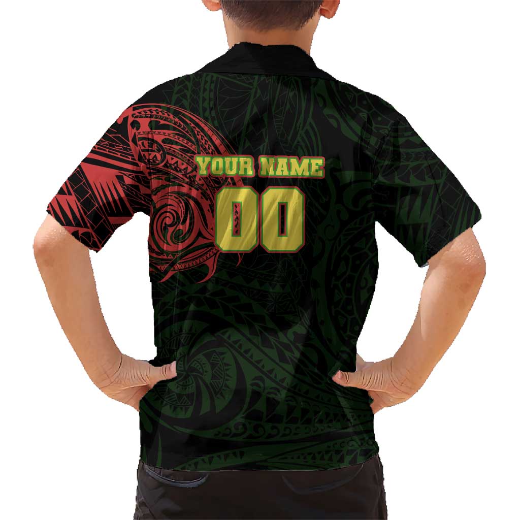 Personalized Penrith Panthers Hawaiian Shirt Polynesian Tribal Chest and Sleeve Tattoo