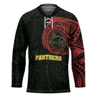 Personalized Penrith Panthers Hockey Jersey Polynesian Tribal Chest and Sleeve Tattoo