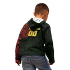 Personalized Penrith Panthers Kid Hoodie Polynesian Tribal Chest and Sleeve Tattoo
