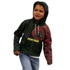 Personalized Penrith Panthers Kid Hoodie Polynesian Tribal Chest and Sleeve Tattoo