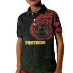 Personalized Penrith Panthers Kid Polo Shirt Polynesian Tribal Chest and Sleeve Tattoo