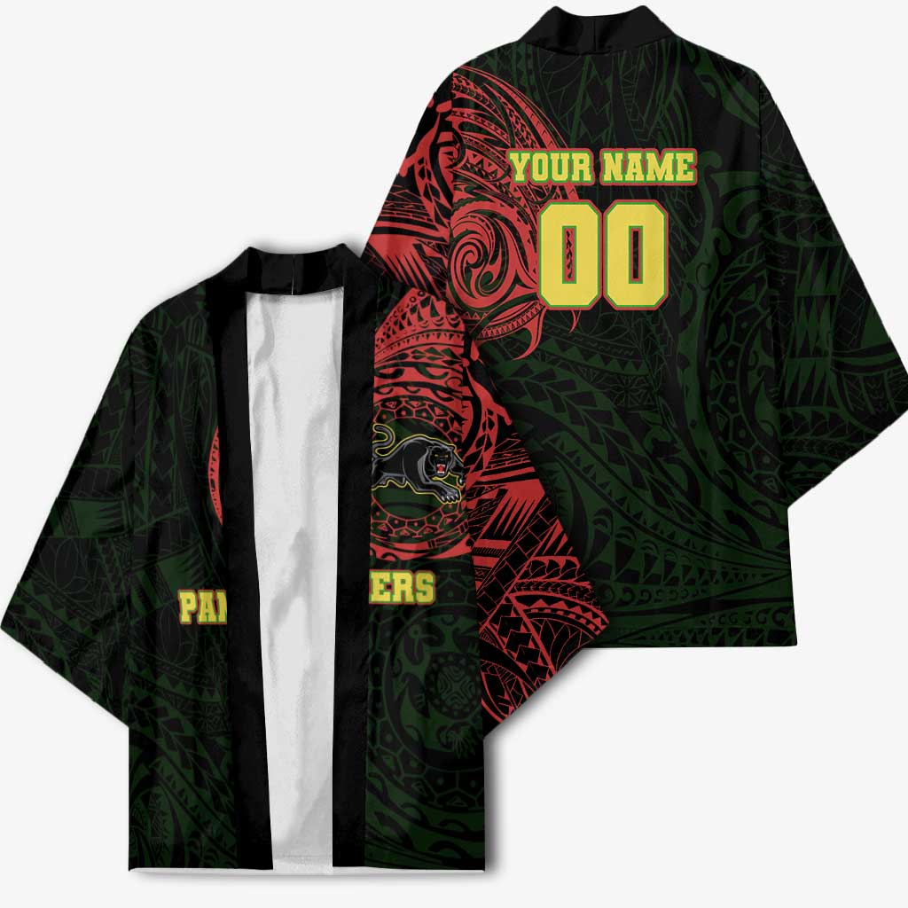 Personalized Penrith Panthers Kimono Polynesian Tribal Chest and Sleeve Tattoo