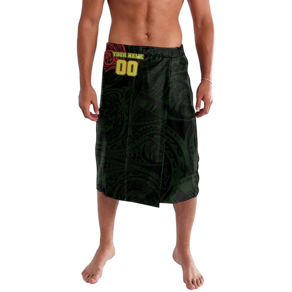 Personalized Penrith Panthers Lavalava Polynesian Tribal Chest and Sleeve Tattoo