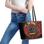 Personalized Penrith Panthers Leather Tote Bag Polynesian Tribal Chest and Sleeve Tattoo