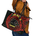 Personalized Penrith Panthers Leather Tote Bag Polynesian Tribal Chest and Sleeve Tattoo