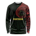 Personalized Penrith Panthers Long Sleeve Shirt Polynesian Tribal Chest and Sleeve Tattoo
