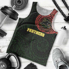 Personalized Penrith Panthers Men Tank Top Polynesian Tribal Chest and Sleeve Tattoo