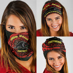 Personalized Penrith Panthers Neck Gaiter Polynesian Tribal Chest and Sleeve Tattoo