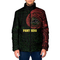 Personalized Penrith Panthers Padded Jacket Polynesian Tribal Chest and Sleeve Tattoo