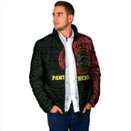 Personalized Penrith Panthers Padded Jacket Polynesian Tribal Chest and Sleeve Tattoo