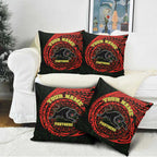 Personalized Penrith Panthers Pillow Cover Polynesian Tribal Chest and Sleeve Tattoo