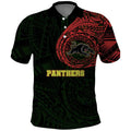 Personalized Penrith Panthers Polo Shirt Polynesian Tribal Chest and Sleeve Tattoo