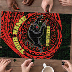 Personalized Penrith Panthers Puzzle Polynesian Tribal Chest and Sleeve Tattoo