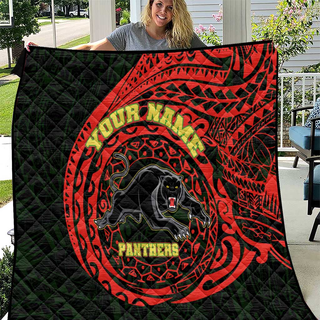 Personalized Penrith Panthers Quilt Polynesian Tribal Chest and Sleeve Tattoo