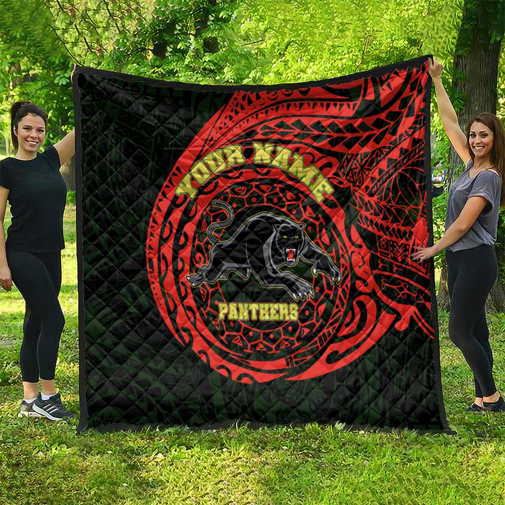Personalized Penrith Panthers Quilt Polynesian Tribal Chest and Sleeve Tattoo