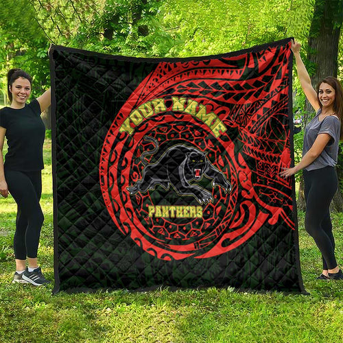 Personalized Penrith Panthers Quilt Polynesian Tribal Chest and Sleeve Tattoo