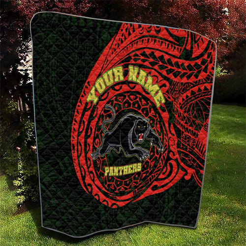 Personalized Penrith Panthers Quilt Polynesian Tribal Chest and Sleeve Tattoo