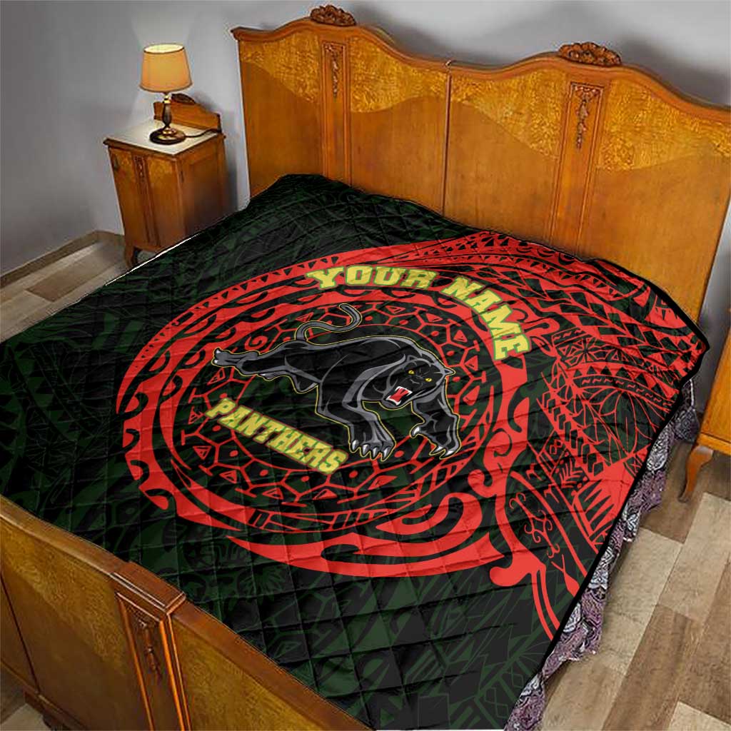 Personalized Penrith Panthers Quilt Polynesian Tribal Chest and Sleeve Tattoo