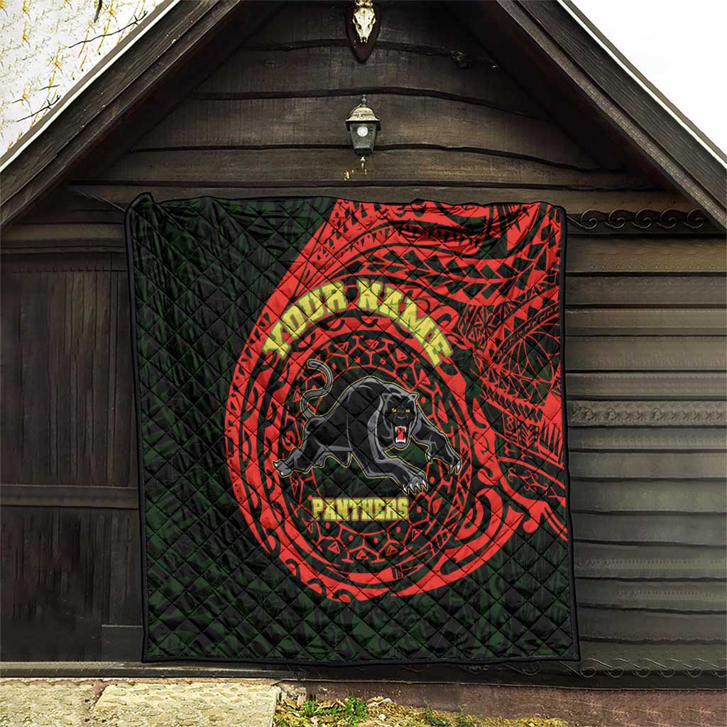 Personalized Penrith Panthers Quilt Polynesian Tribal Chest and Sleeve Tattoo