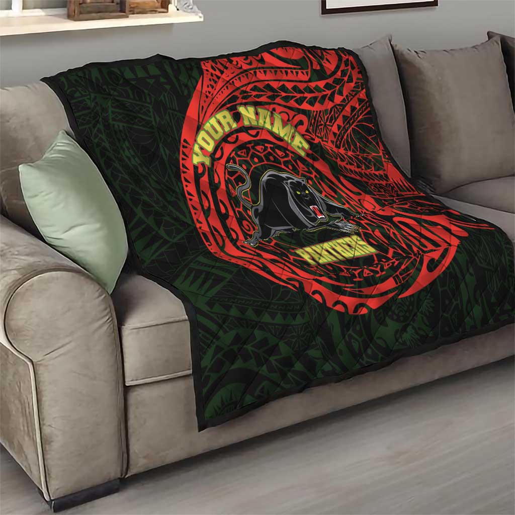Personalized Penrith Panthers Quilt Polynesian Tribal Chest and Sleeve Tattoo