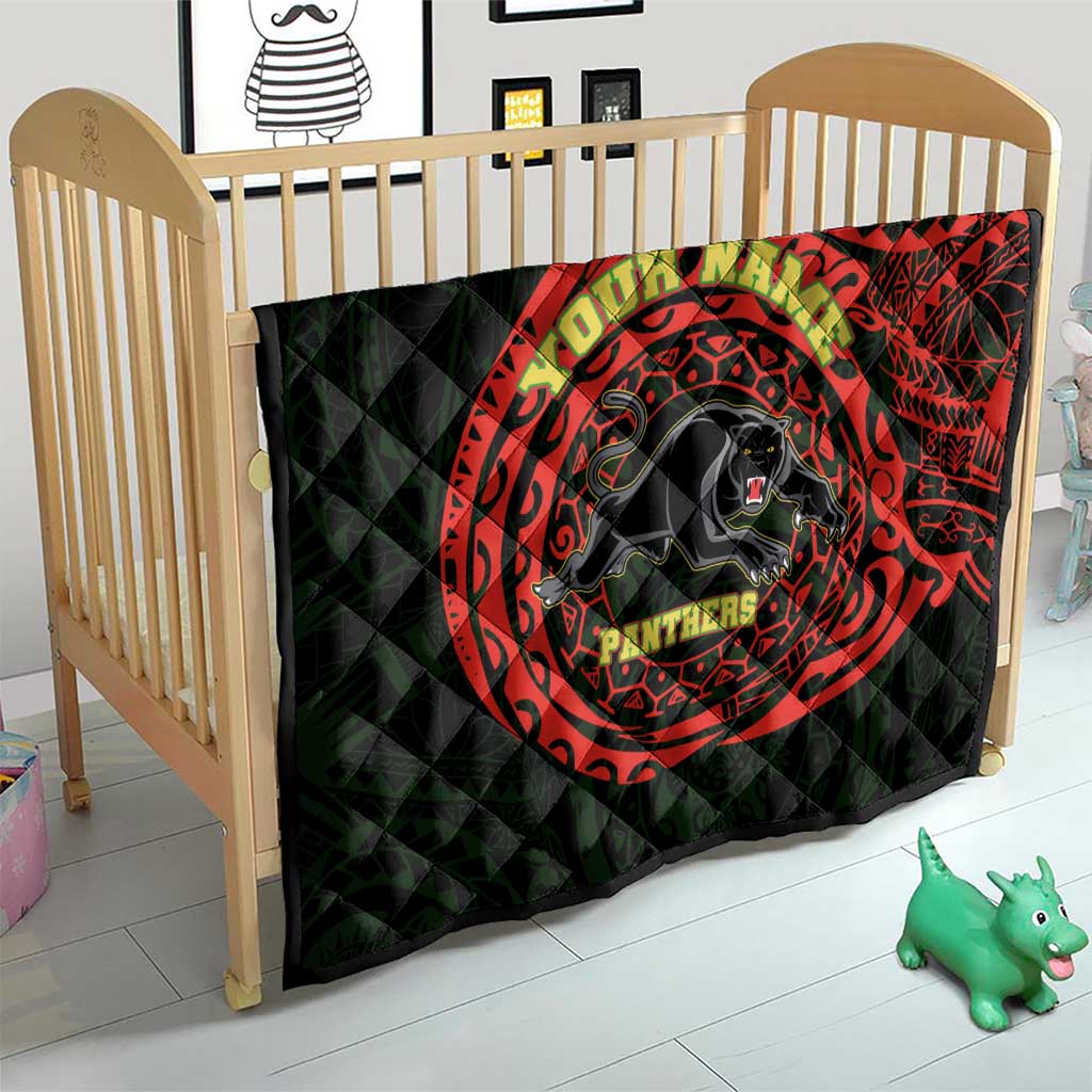 Personalized Penrith Panthers Quilt Polynesian Tribal Chest and Sleeve Tattoo