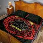 Personalized Penrith Panthers Quilt Bed Set Polynesian Tribal Chest and Sleeve Tattoo