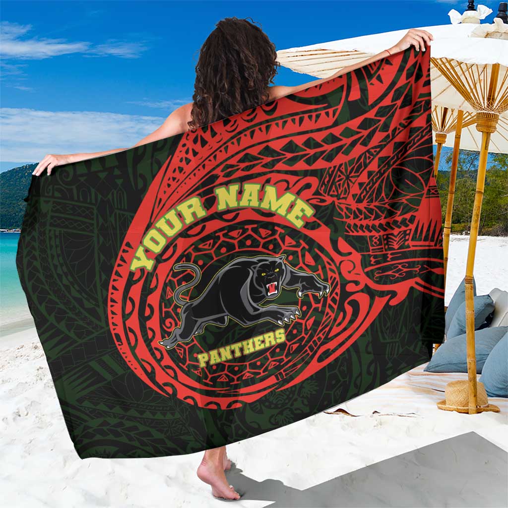 Personalized Penrith Panthers Sarong Polynesian Tribal Chest and Sleeve Tattoo