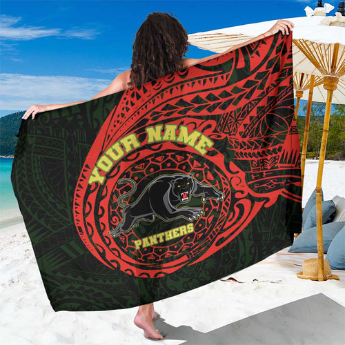 Personalized Penrith Panthers Sarong Polynesian Tribal Chest and Sleeve Tattoo